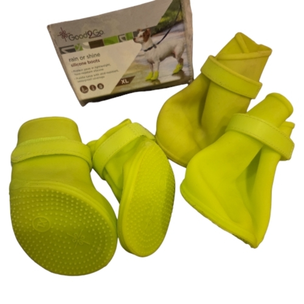 Good2Go Yellow Dog Boots Rain Booties Silicone XL
